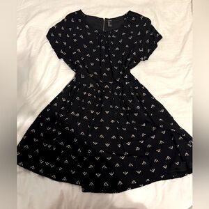 Black Dress with White Pattern